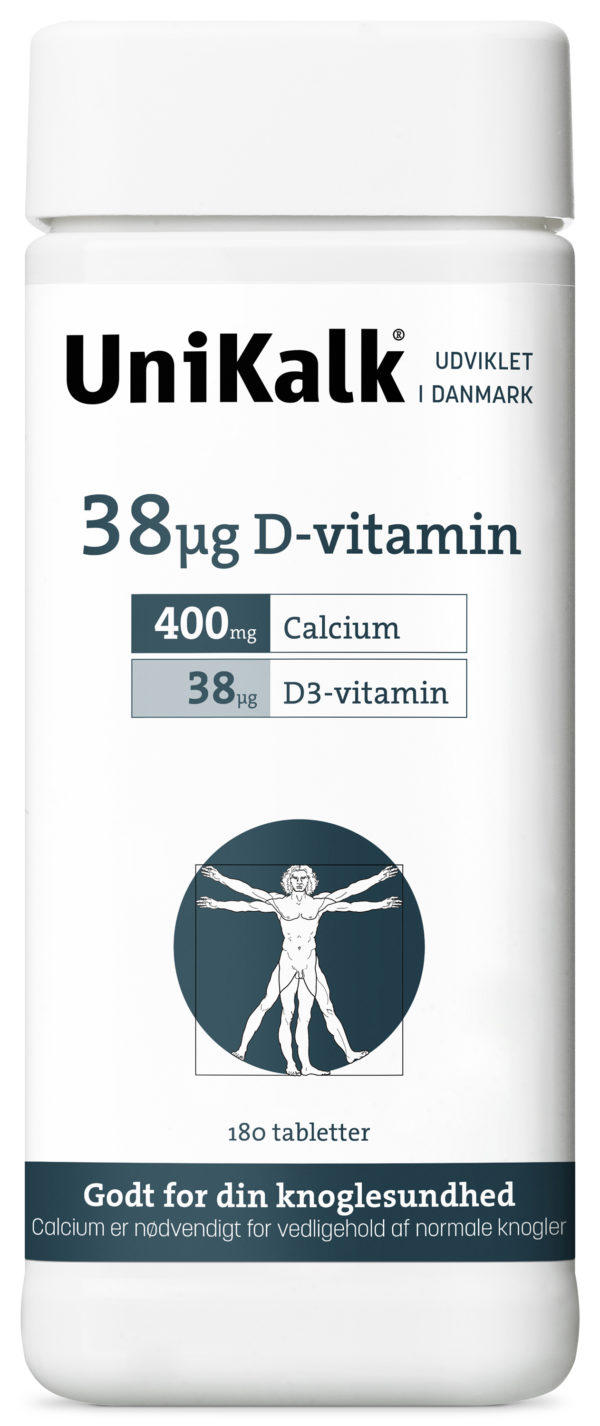 Unikalk Forte 38µg D-vit. (180 stk.)