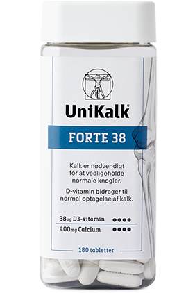 Unikalk Forte 38µg D-vit. (180 stk.)